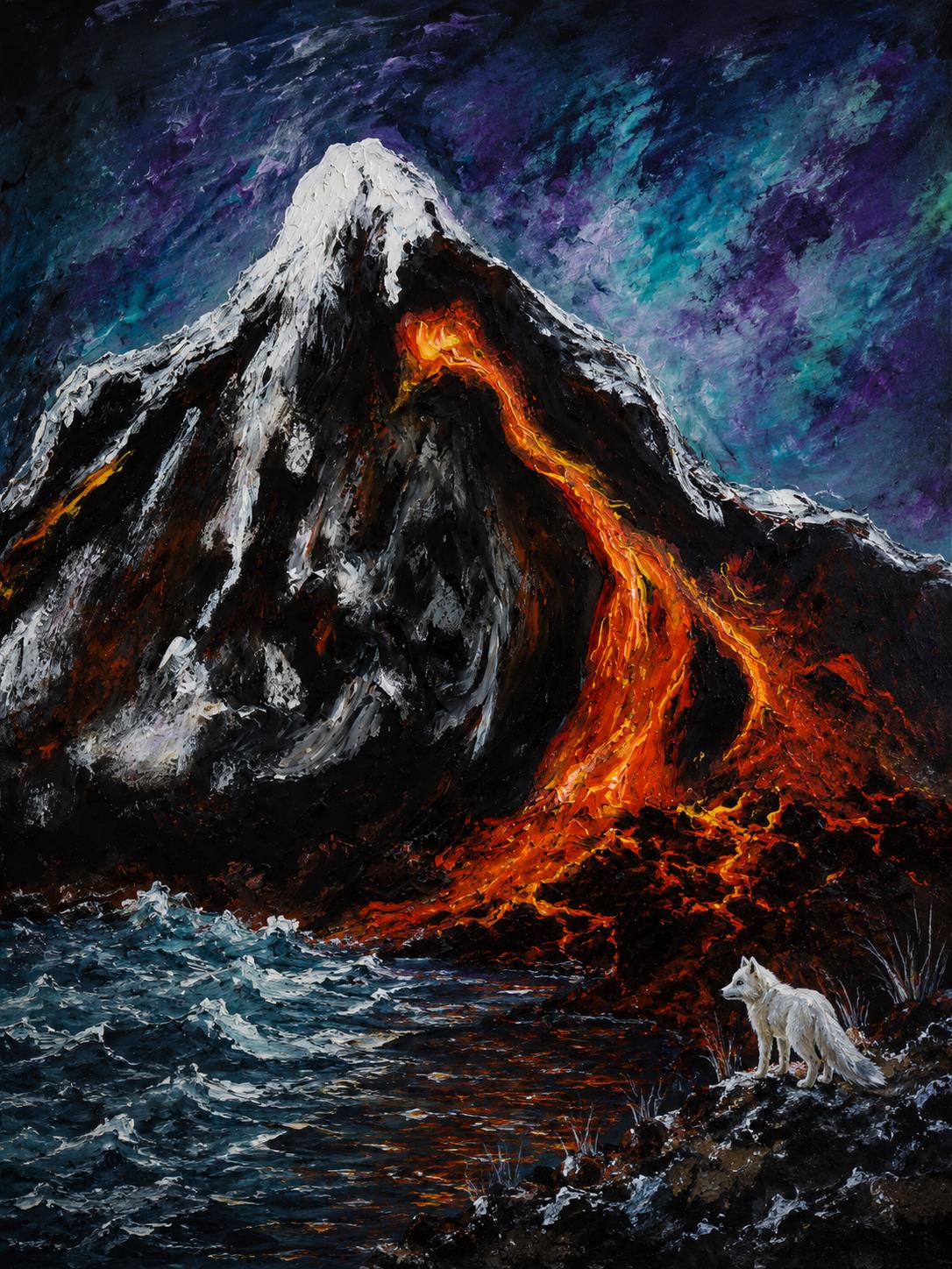 Chasing Arctic Fire - original cover art by Elizabeth Worley
